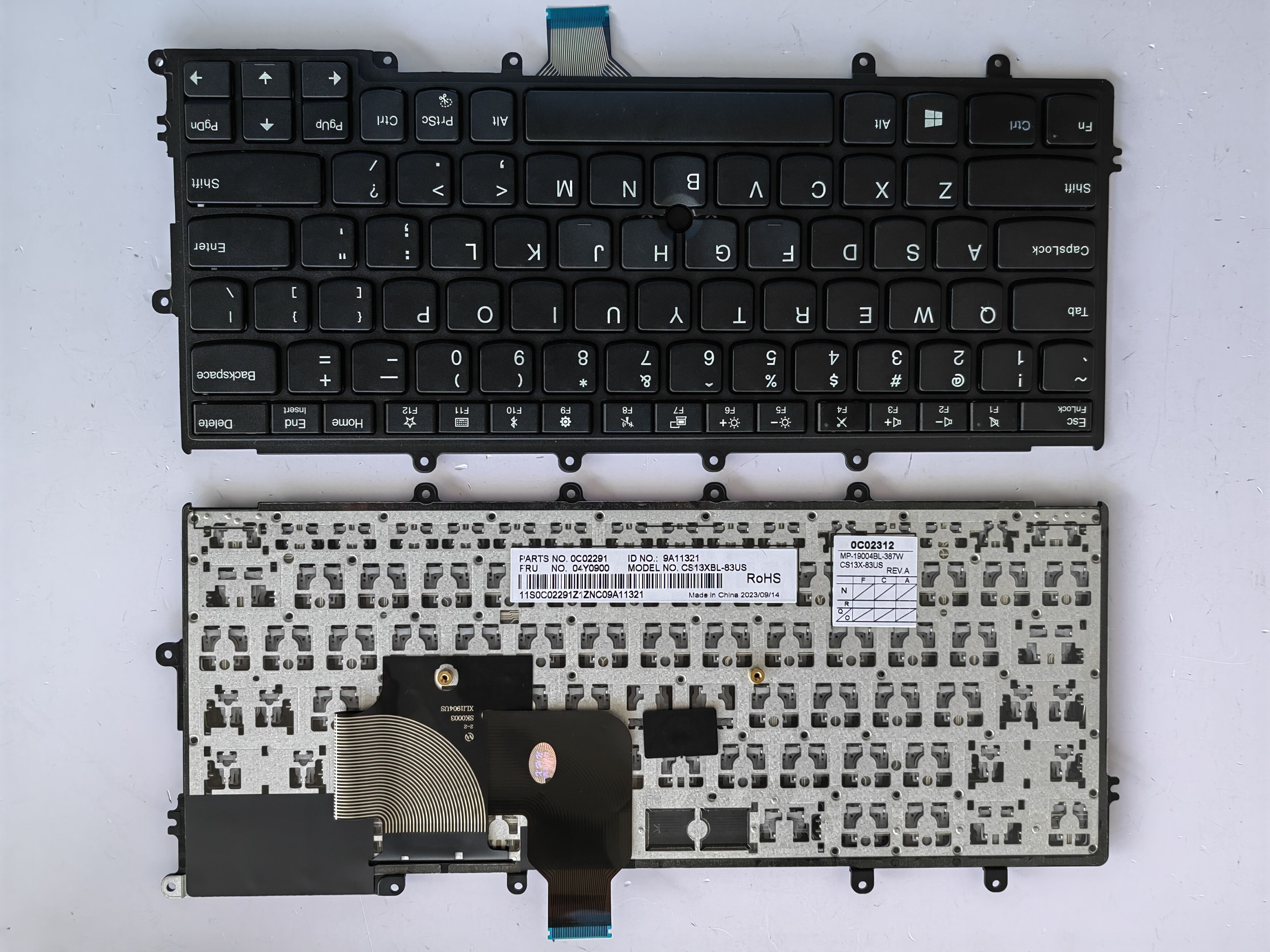 Picture of New Replacement Laptop Keyboard For IBM X270/SK full light BLACK FRAME BLACK With hole (OEM) US Layout